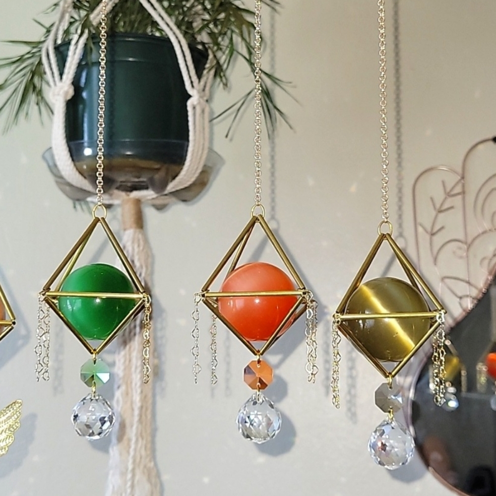 Orange Cats Eye Suncatcher